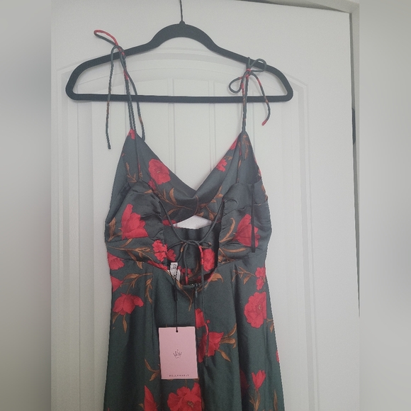 NWT Hello Molly Teal and Red Floral Midi Dress - Picture 6 of 7